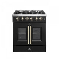 Cuisiniere a gaz noire Galiano 30 pouces, 4,32 pi³ – FFSGS6444-30BLK