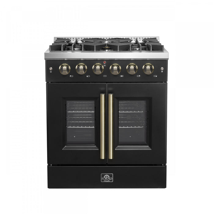 Cuisiniere a gaz noire Galiano 30 pouces, 4,32 pi³ – FFSGS6444-30BLK