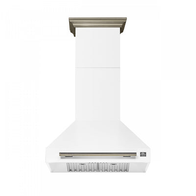 Forno Aria 30 Inch Wall-Mounted Range Hood, White- FRHWM5095-30WHT | Hotte de cuisiniere murale Aria de 30 po, blanc-FRHWM5095-30WHT