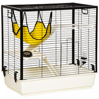 Pawhut Cage Petit Animal Habitat Interieur Cage Pour Cochons D'inde Furets Chinchillas, Avec Accesso