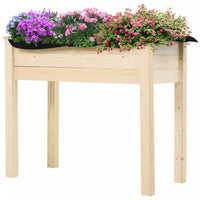Outsunny 34'' Jardiniere Sur Pieds Potager Inserts D'irrigation + Feutre De Drainage Inclus Bois Mas