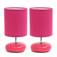 Ensemble de 2 lampes de table de Simple Designs d’apparence pierre - rose