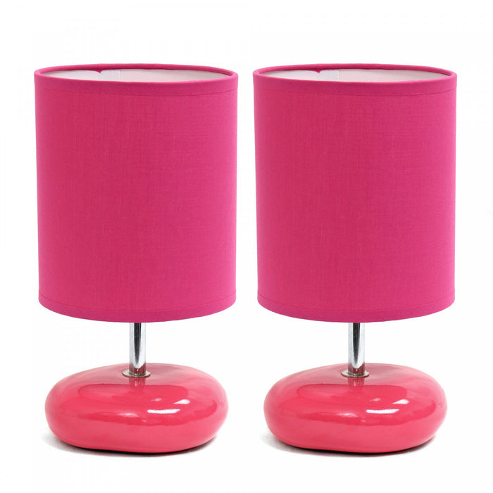 Ensemble de 2 lampes de table de Simple Designs d’apparence pierre - rose