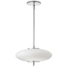 Luminaire suspendu Maddie de Dainolite en verre blanc opale, avec fini chromé poli et ampoule à DEL de 16 W