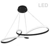 Luminaire suspendu horizontal Nola de Dainolite en silicone blanc qui diffuse la lumière, avec fini noir mat et ampoule à DEL de 50 W