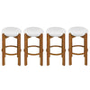 Olivia Rubberwood Indoor Round Seat Bar Stool Set of 4 with Durable Frame and Fabric | Olivia – Lot de 4 tabourets de bar d’interieur en bois d’hevea avec assise ronde, structure durable et revetement en tissu