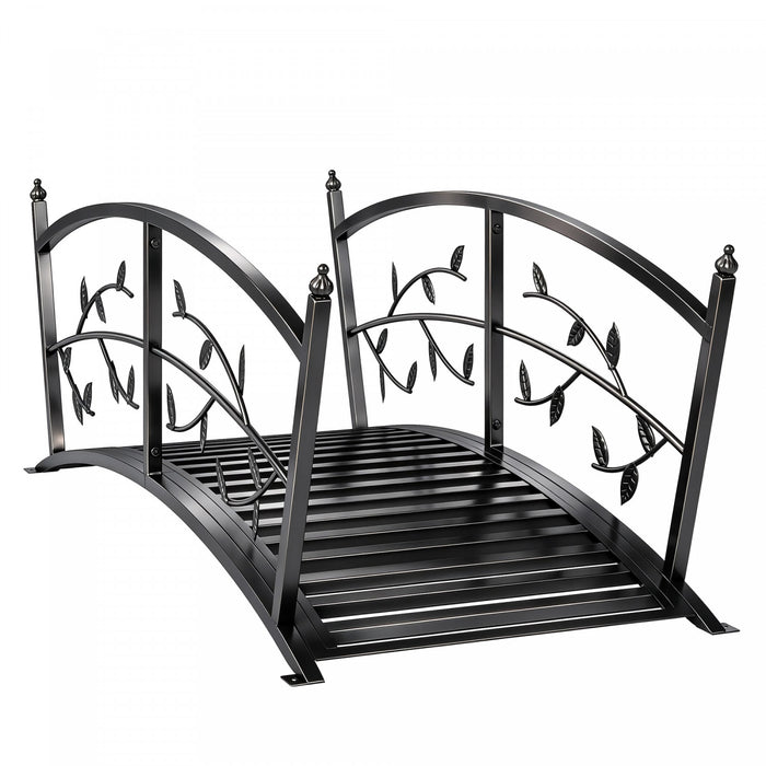 Outsunny Pont de Jardin Metal 120 cm avec Garde-Corps Securises, Pont Exterieur