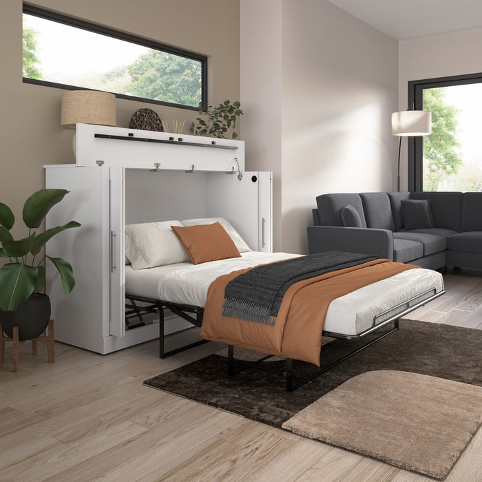 Armoire-grand lit Nebula de Bestar de 75 po (L) avec matelas - blanche