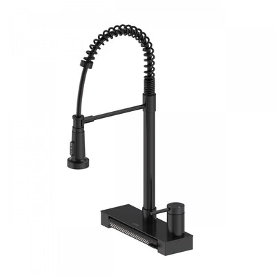 4 Function Chef Pivoting Waterfall Pull-Down Kitchen Faucet, Magnetic Docking. Black-FCWCMBKD1 Laundry Combo | Robinet de cuisine cascade a 4 fonctions, pivotant, douchette extractible, aimante. Noir-FCWCMBKD1