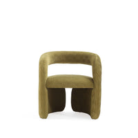 Fauteuil lounge Corvette style moderne du milieu du siecle en velours vert olive