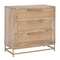 Armoire décorative Janie en rotin à 3 tiroirs - naturelle