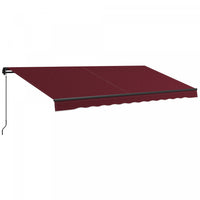 Outsunny 15' X 10' Auvent Retractable, Abri Pare-soleil, Rouge Vin