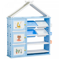 Qaba Meuble De Rangement Pour Enfants Etagere Pour Jouets Avec Etageres Placards De Rangement Boites