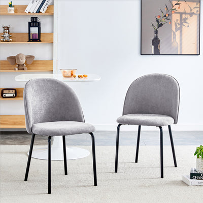 Ethan Ergonomic Dining Chairs Set of 2,Grey Accent Chair | Lot de 2 chaises de salle a manger ergonomiques Ethan, couleur gris