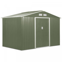 Outsunny Abri De Rangement En Metal 9' X 6', Maison A Outils De Jardin Avec Doubles Portes Coulissan
