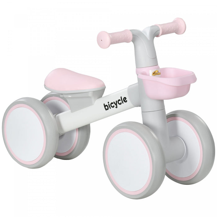 Qaba Velo D'equilibre Pour Bebe, Velo D'equilibre Avec Siege Reglable, Rose