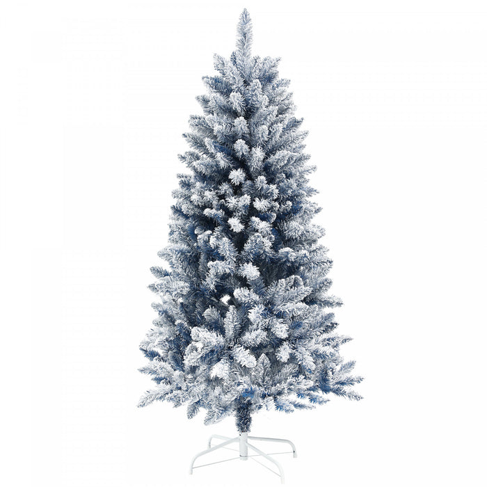 Homcom Arbre De Noel Artificiel De 5 Pi Avec Branches Floquees De Neige