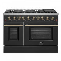 Cuisiniere a gaz Galiano de 48 po en noir, 6,58 pi³, doubles fours - FFSGS6244-48BLK