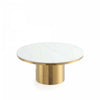 Table basse Glenn Modern Glam avec plateau en pierre frittee, finition or