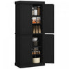 HOMCOM Armoire de cuisine independante 4 portes avec etageres, Noir