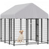 Grand chenil exterieur pour chiens, cloture en acier, 1,83 x 1,83 x 1,83 m