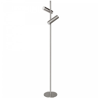 Dainolite Constance Floor Lamp 12w Satin Chrome Frosted Acrylic Diffuser|Lampe à pied Constance de Dainolite en acrylique givré qui diffuse la lumière, avec fini chromé satiné et ampoule de 12 W