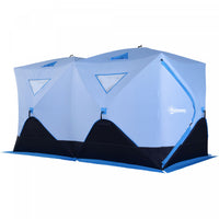 Tente De Peche Sur Glace Outsunny Portable Pour 8 Personnes Avec Abri De Glace Escamotable Avec Fene