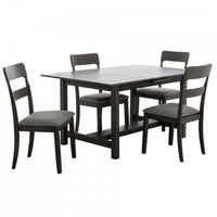  Ensemble de salle a manger extensible Ashford 5 pieces en bois massif avec rallonge autorangeable (4 a 6 places)