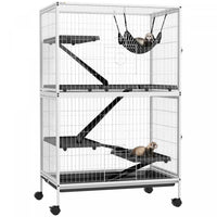 Pawhut Cage Roulante A 5 Niveaux Pour Petits Animaux, Cage Pour Cochon D'inde, Furet, Chinchilla, Ch