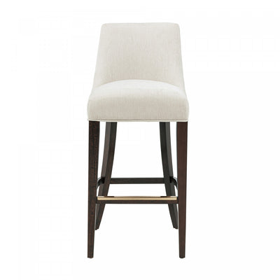 Beever Modern Wood Upholstered Chenille Barstool in Cream | Tabouret de bar moderne en bois Beever avec assise rembourree en chenille creme