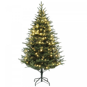 Homcom Arbre De Noel Artificiel De 6 Pieds Avec Lumieres Led, Arbre De Noel