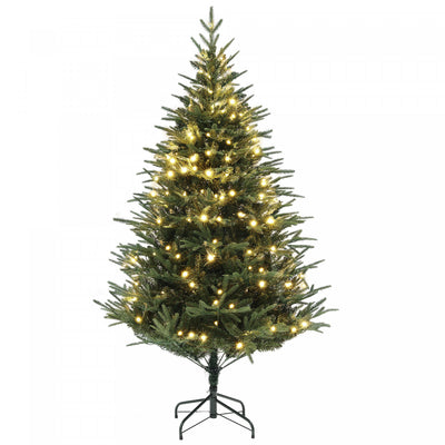 Homcom 6ft Artificial Christmas Tree With Led Lights, Hinged Xmas Tree|Homcom Arbre De Noel Artificiel De 6 Pieds Avec Lumieres Led, Arbre De Noel