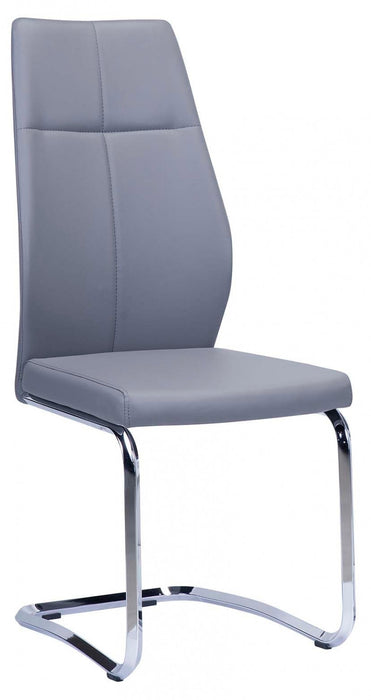 Chaise De Salle A Manger Julius En Similicuir Gris (ensemble De 2)