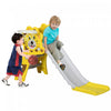 Qaba Toboggan 2 En 1 Pour Interieur, Toboggan Pour Enfants Facile A Installer Pour Tout-petits De 18 A 36 Mois, Toboggan Pour Bebe Avec Panier De Basket, Jaune