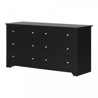  Vito Commode 6 Tiroirs - Noir Solide