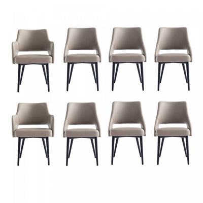 Tremont Modern 8-Piece Dining Chair Set in Taupe | Ensemble de 8 chaises de salle a manger Tremont Modern en taupe