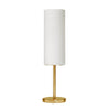 Lampe de table Paza de Dainolite en verre blanc, avec fini laiton vieilli et 1 ampoule