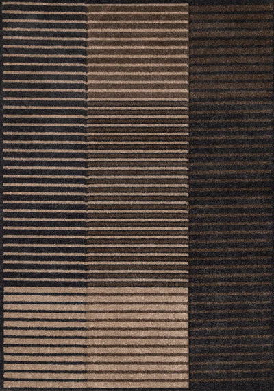 Maverick Beige Brown Black Striped Design Rug, 5'3" x 7'7" Indoor Area Rug | Tapis Maverick beige, brun et noir a rayures, 5'3" x 7'7"