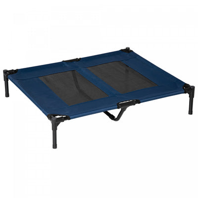 Pawhut Elevated Dog Bed, Dog Cot Bed, Cooling Raised Pet Cot Indoor Outdoor With Washable Breathable|Pawhut D1-0239 Lit Sureleve Pour Chien Et Chat Avec Support Central Bleu Et Noir 91,4 X 76,2 Cm