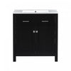 Baker 30 Inch Modern Bathroom Vanity with Ceramic Sink & Storage Cabinet, Black | Meuble de salle de bain moderne Baker 30 pouces avec lavabo ceramique et rangement, noir