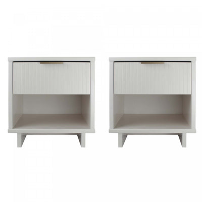 Granville Modern 18" Nightstand in White (1-Drawer) - Set of 2 | Table de nuit Granville Modern 18" en blanc (1 tiroir) - Lot de 2