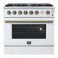 Cuisiniere a gaz Marco 36 pouces blanche, 4,32 pi³ – FFSGS6277-36WHT