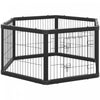Pawhut Parc Pour Animaux De Compagnie 24,5\", Enclos D'exercice Pour Chien A 6 Panneaux, Cloture De Mise Bas Pliable Pour Chiot, Loquets A Double Verrouillage, Utilisation Interieur Et Exterieur Noir