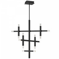 Lustre Francesca de Dainolite en acrylique qui diffuse la lumière, avec fini noir mat et ampoule de 42 W