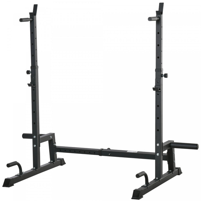Soozier Support De Support De Squat Pour Halteres Multifonctions, Support D'halteres De Musculation Robuste, Station De Musculation Reglable En Hauteur Pour La Maison, La Salle De Sport, Noir