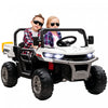 Aosom Voiture 12v Electrique Avec Seau Voiture Biplaces Pour Enfants, Blanc