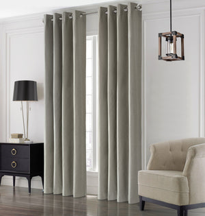 Panneau de rideau à œillets Edison gris clair - 52 po x 95 po