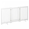 Pawhut Barriere De Securite Pour Animal De Compagnie En Bois Autoportante Avec Porte Ouverte En Forme De Z 3 Panneaux