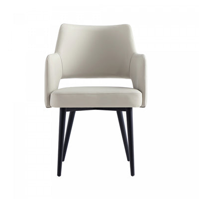 Tremont Modern Metal Vegan Leather Armchair in Stone Gray | Fauteuil moderne Tremont en metal et cuir vegetalien gris pierre