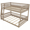 Sabrina – Lit Superpose Convertible En Bois Massif, Format Full Xl Sur Queen Avec Echelle – Noyer